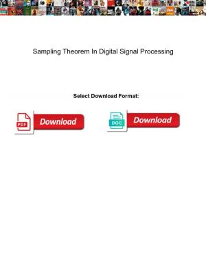 Sampling Theorem in Digital Signal Processing