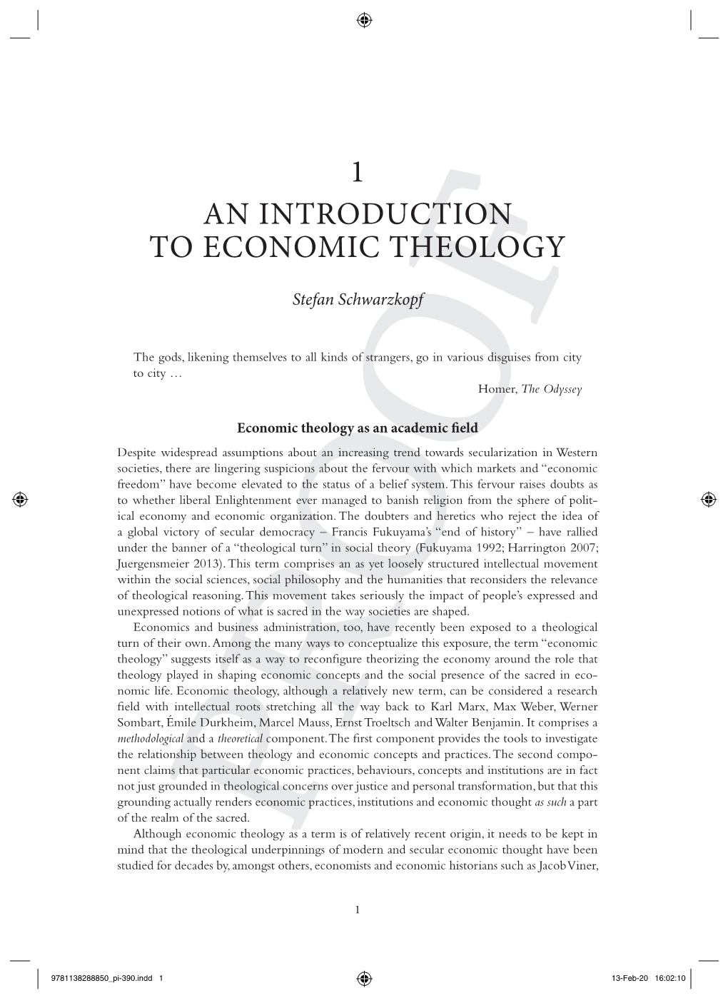 1 an Introduction to Economic Theology