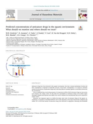 Predicted Concentrations of Anticancer Drugs in the Aquatic Environment