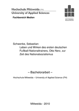 – Bachelorarbeit –