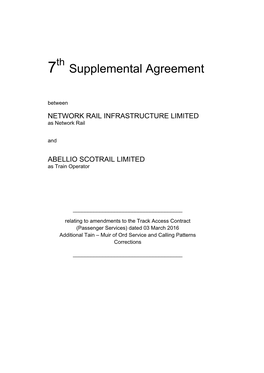 Abellio Scotrail Limited 7Th SA Agreement