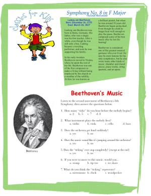 Ludwig Van Beethoven a Brilliant Pianist, but When Born: December 16, 1770 He Was Around 30 Years Old Died: March 26, 1827 Beethoven Began Going Deaf