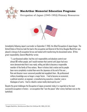 Occupation of Japan Resources
