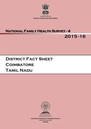 District Fact Sheet Coimbatore Tamil Nadu