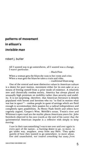 Patterns of Movement Inellison's Invisible Man 5