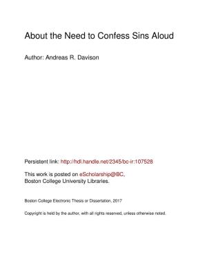 About the Need to Confess Sins Aloud