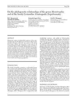 On the Phylogenetic Relationships of the Genus Mexistrophia and of the Family Cerionidae (Gastropoda: Eupulmonata)