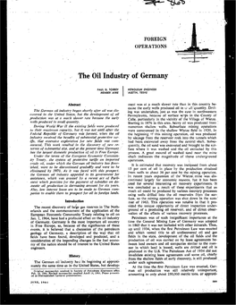 The Oil Industry of Germany