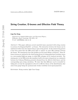 String Creation, D-Branes and Effective Field Theory