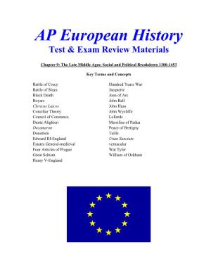 AP European History Test & Exam Review Materials