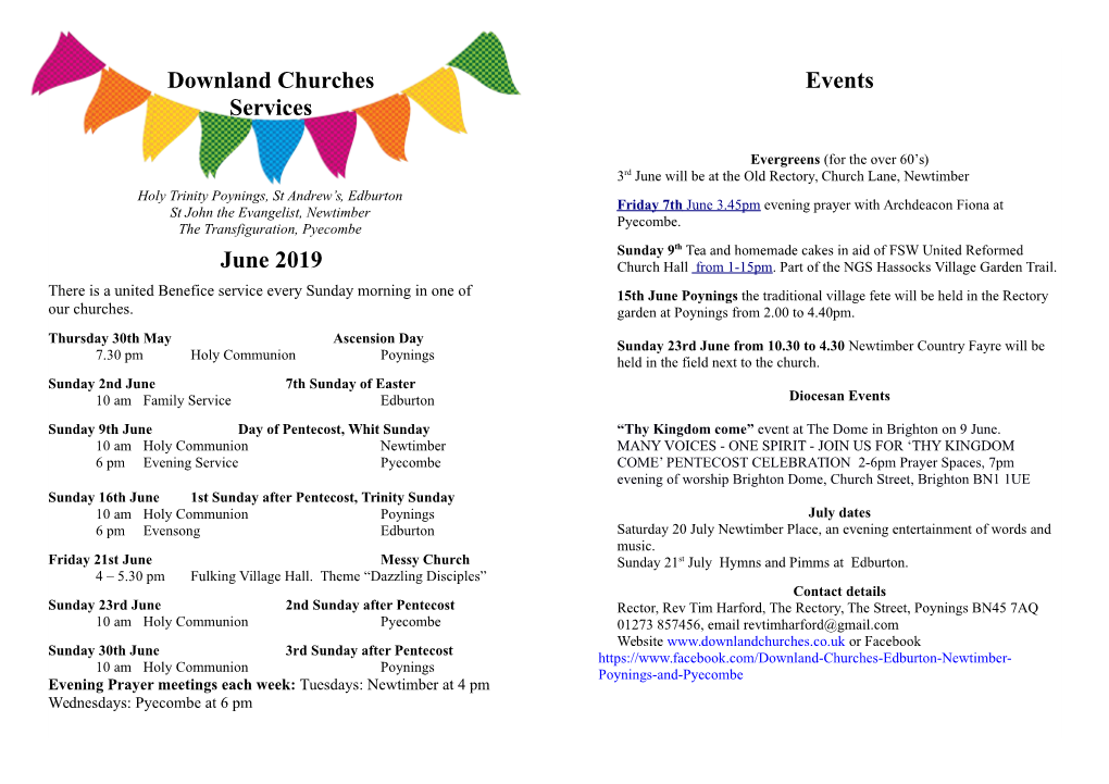 Downland Churches Services June 2019 Events