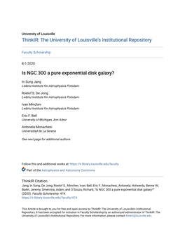 Is NGC 300 a Pure Exponential Disk Galaxy?