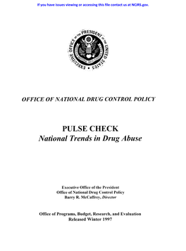 National Trends in Drug Abuse