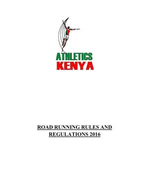 Road Running Rules and Regulations 2016