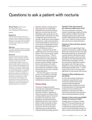 Questions to Ask a Patient with Nocturia