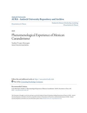 Phenomenological Experience of Mexican Curanderismo Yoseline P