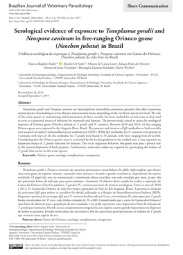 Serological Evidence of Exposure to Toxoplasma Gondii and Neospora