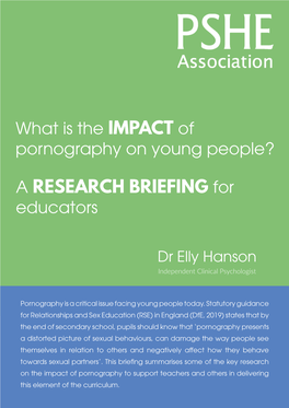 What Is the Impact of Pornography on Young People? Impact Briefing