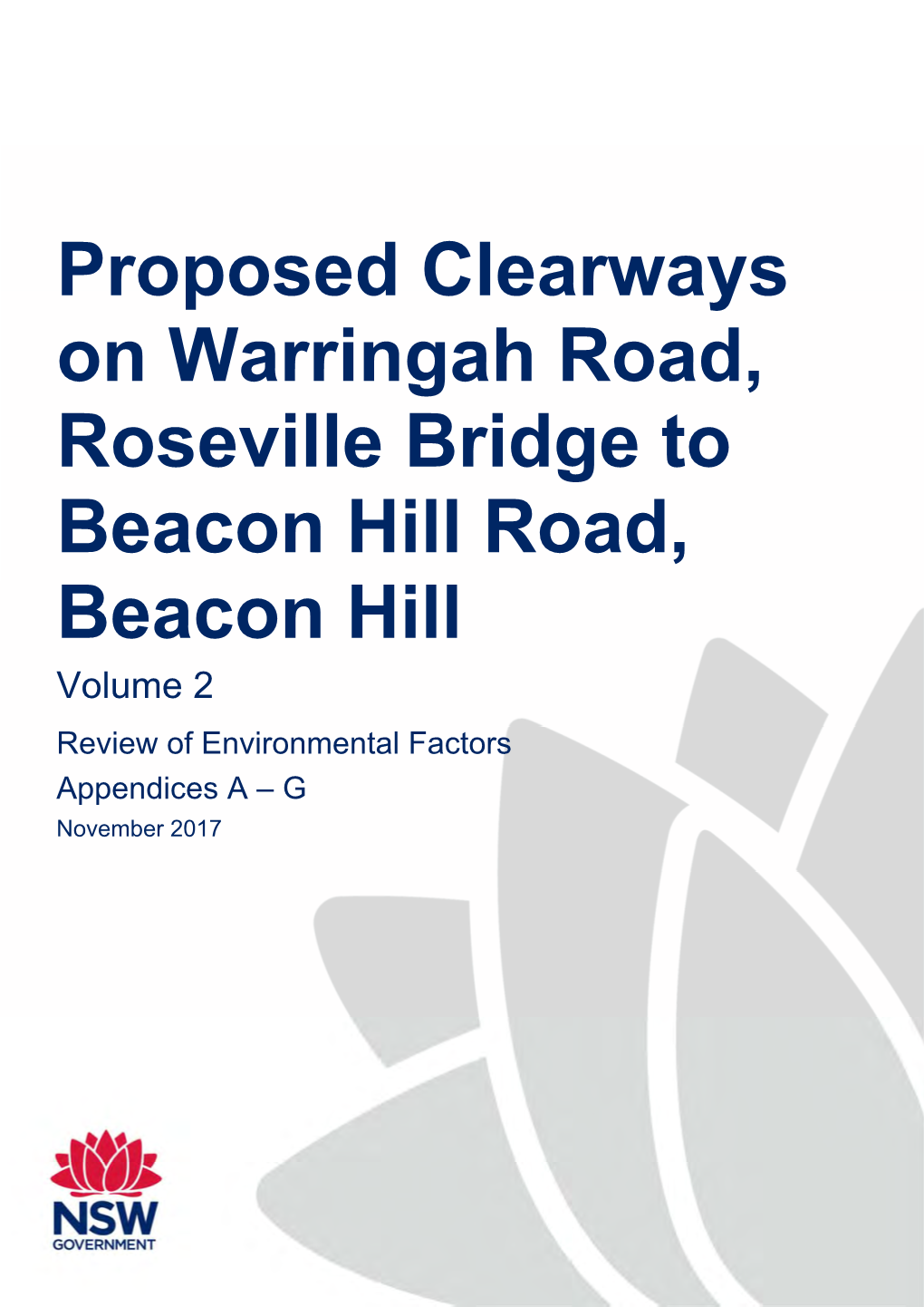 Review of Environmental Factors Warringah Road Roseville Bridge