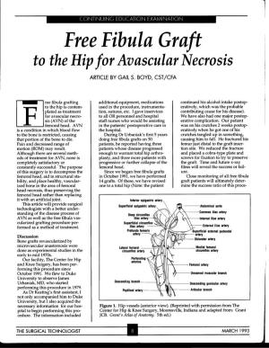 Free Fibula Graft to the Hip Fori Avascular Necrosis ARTICLE by GAIL S