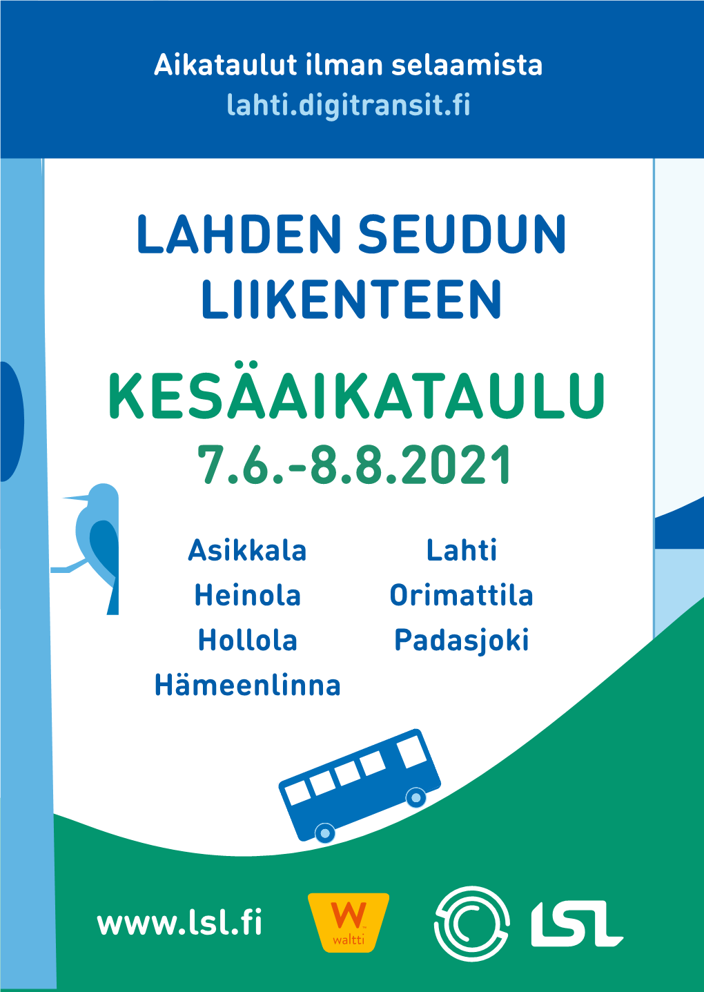 Kesäaikataulu 7.6.-8.8.2021