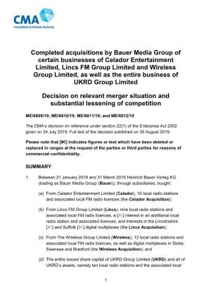 Bauer Media Group Phase 1 Decision