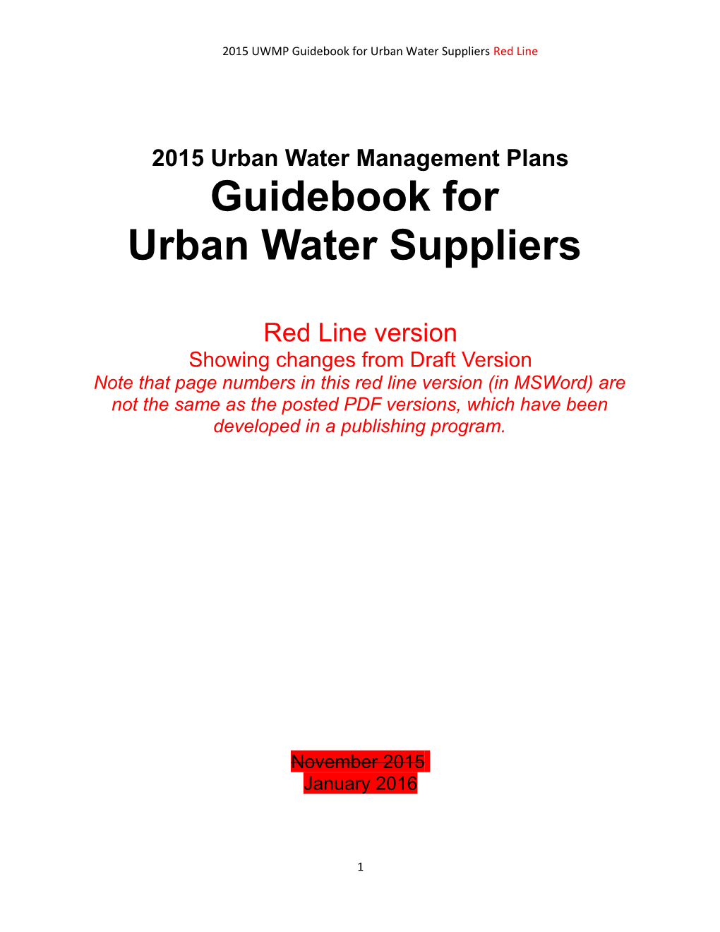 2015 UWMP Guidebook for Urban Water Suppliers Red Line