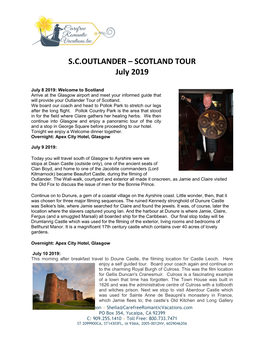 SCOTLAND TOUR July 2019
