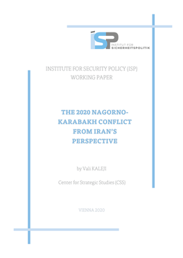 The 2020 Nagorno Karabakh Conflict from Iran's Perspective