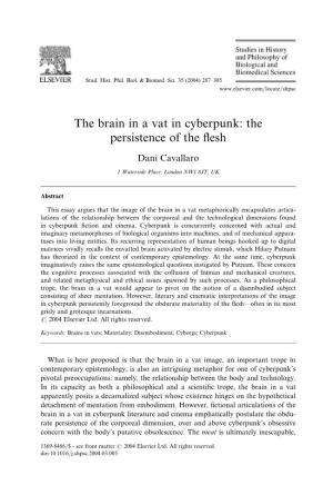 The Brain in a Vat in Cyberpunk: the Persistence of the Flesh