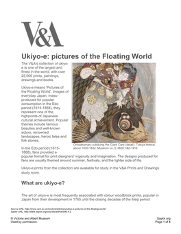 Ukiyo-E: Pictures of the Floating World