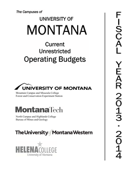 Montana Tech Budget Book FY2014