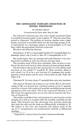 The Generalized Poincaré Conjecture in Higher Dimensions