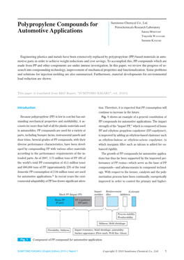 Polypropylene Compounds for Automotive Applications