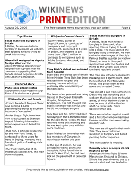August 26, 2006 the Free-Content News Source That You Can Write! Page 1