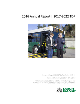 2016 Annual Report | 2017-2022 TDP