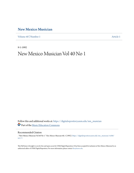 New Mexico Musician Vol 40 No 1