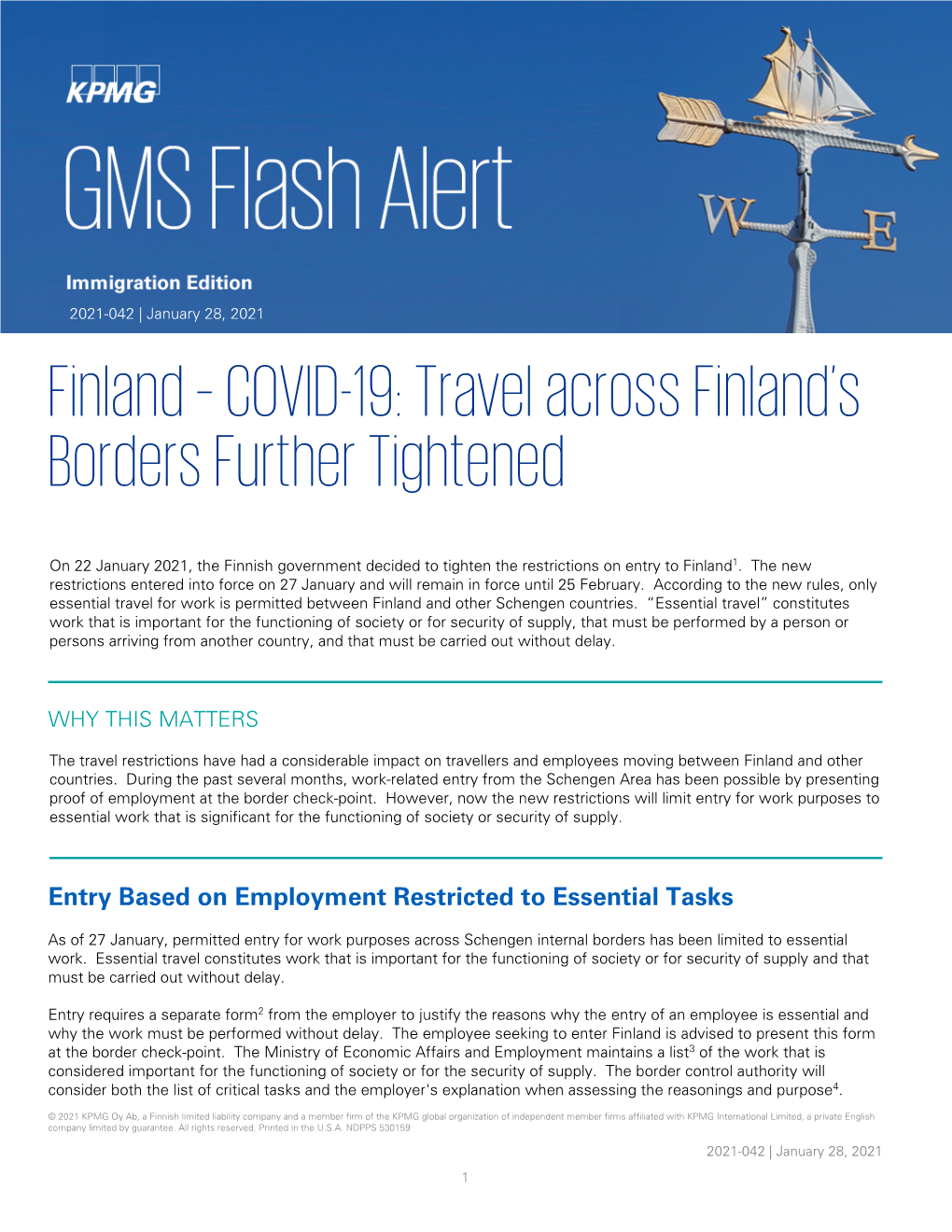 GMS Flash Alert 2021-042 Finland