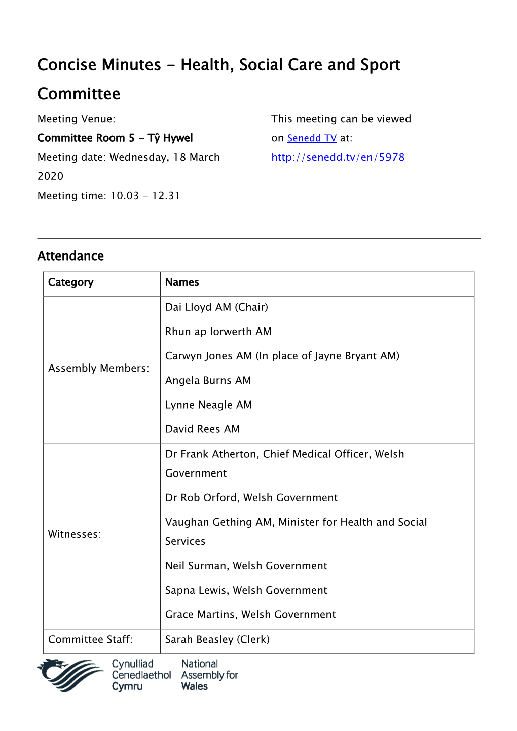 Printable Minutes PDF 103 KB