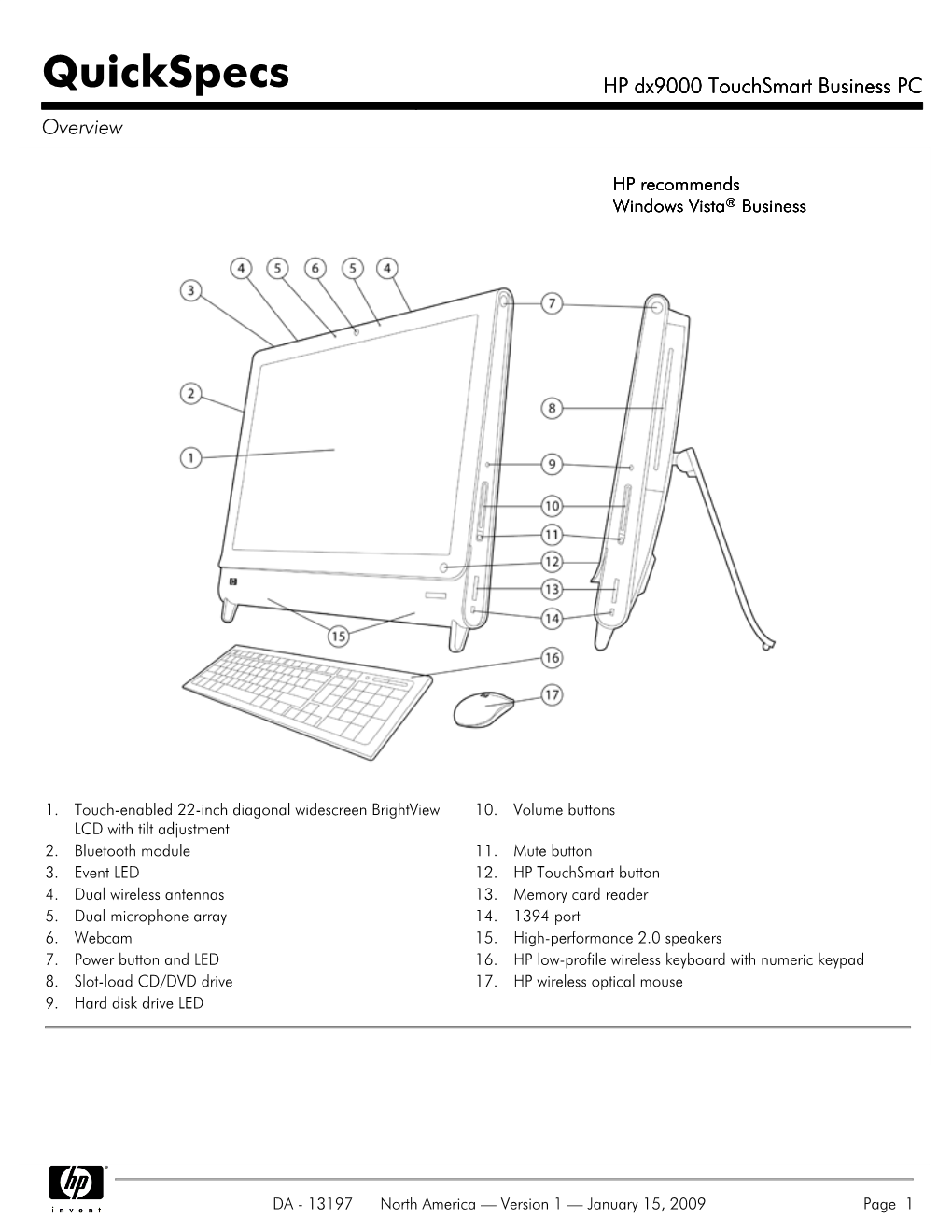 HP Dx9000 Touchsmart Business PC Overview