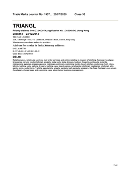 TRIANGL Priority Claimed from 27/06/2014; Application No