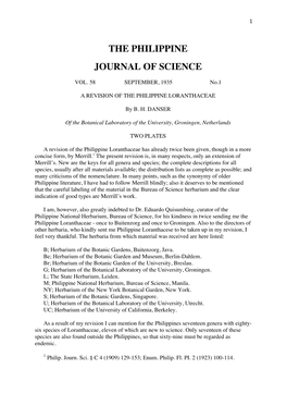 The Philippine Journal of Science