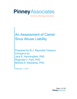 An Assessment of Camel Snus Abuse Liability