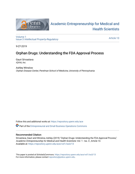 Orphan Drugs: Understanding the FDA Approval Process