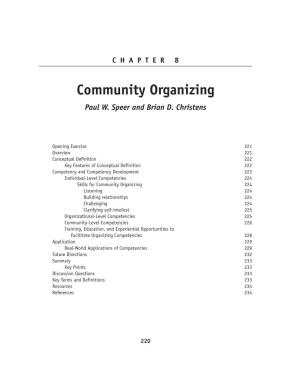 Community Organizing Paul W