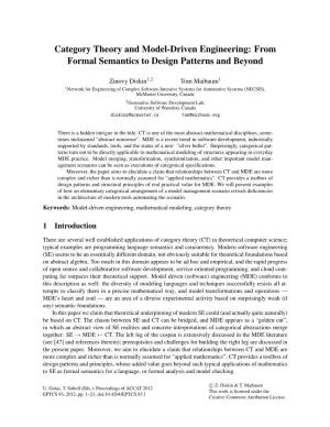 Category Theory and Model-Driven Engineering: from Formal Semantics to Design Patterns and Beyond