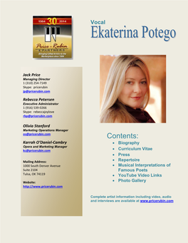 Ekaterina Potego – Biography