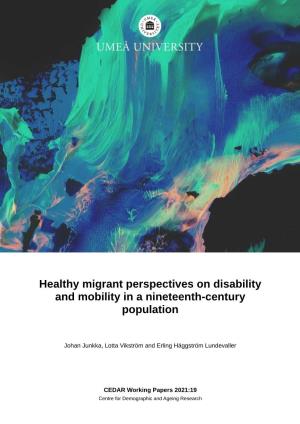 Healthy Migrant Perspectives on Disability and Mobility in a Nineteenth-Century Population
