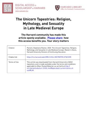 The Unicorn Tapestries: Religion, Mythology, and Sexuality in Late Medieval Europe