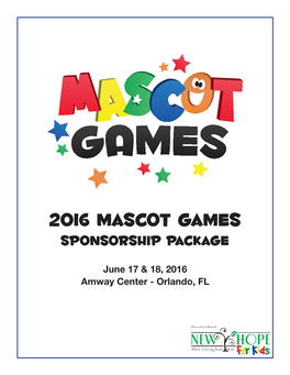 2016 Mascot Games Sponsorship Package